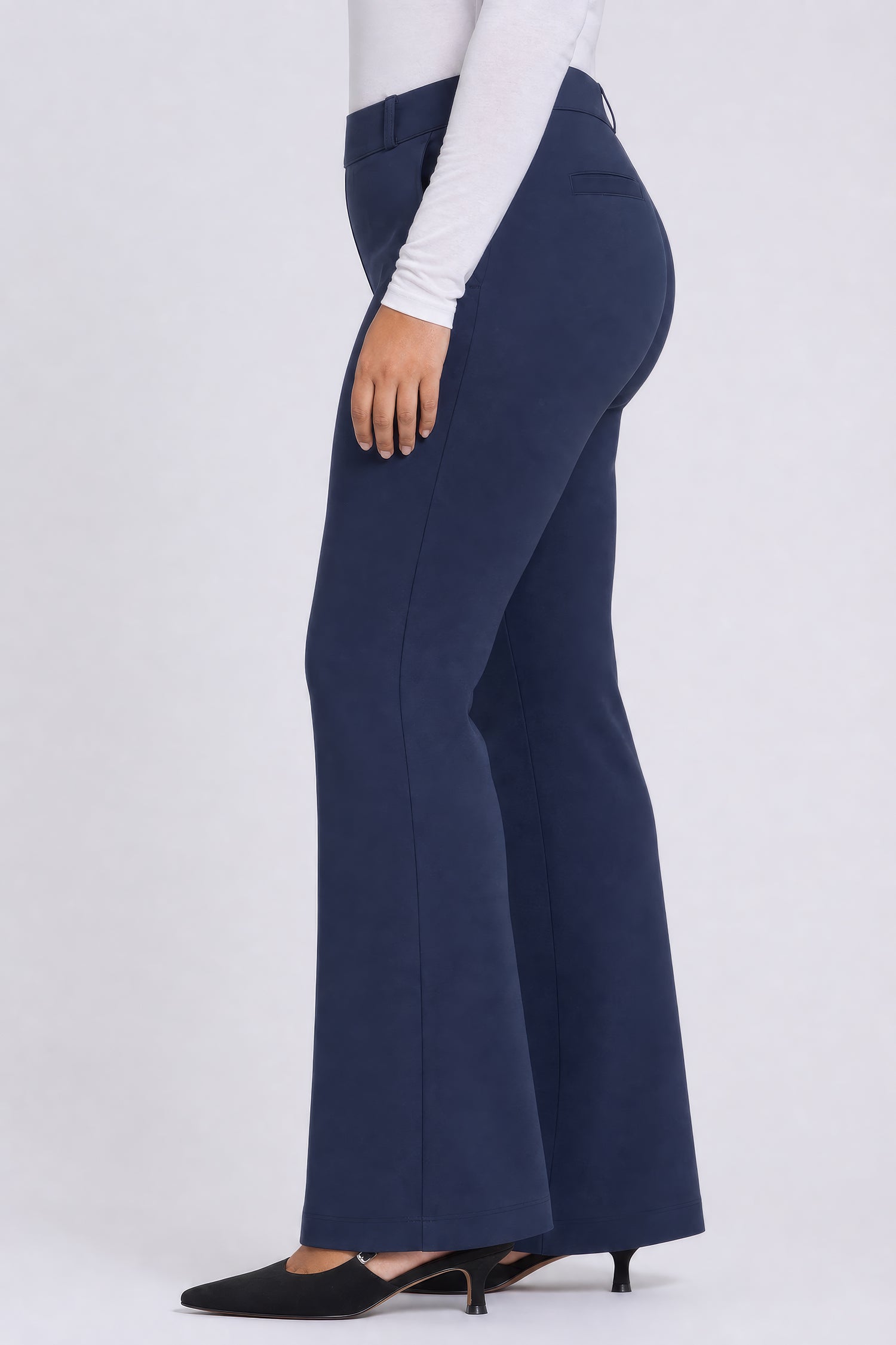 NYDJ Pull-On Flared Trouser Pants In Plus Size Sculpt-Her™ Collection - Oxford Navy