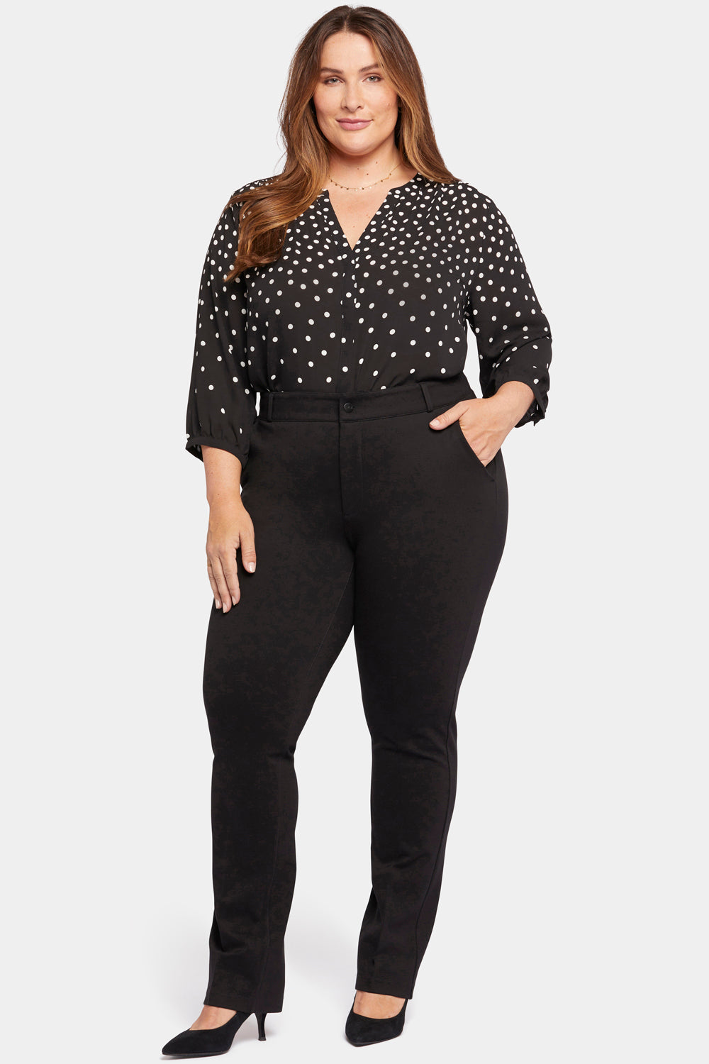 NYDJ Classic Trouser Pants In Plus Size Sculpt-Her™ Collection - Black