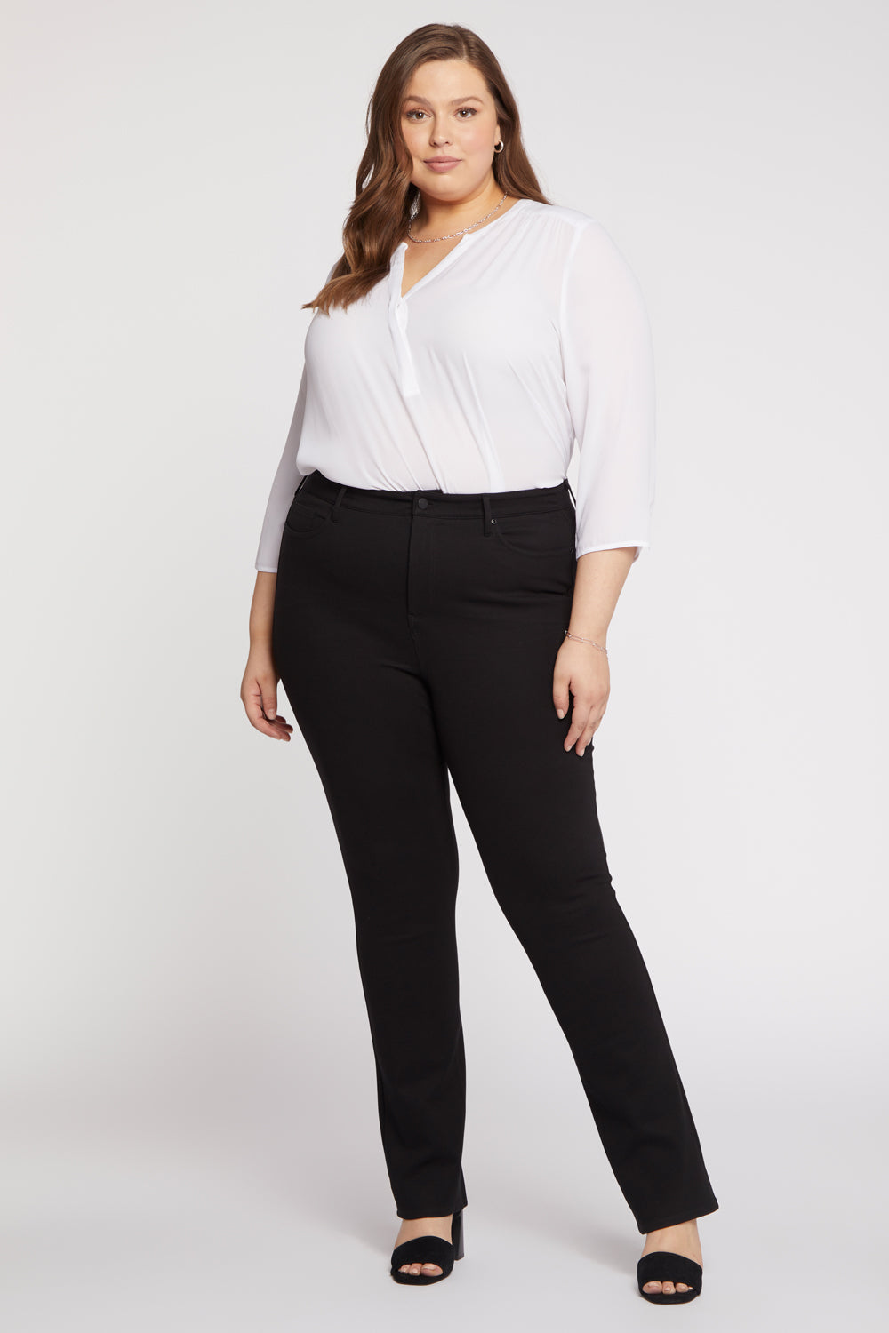 NYDJ Marilyn Straight Pants In Plus Size Sculpt-Her™ Collection - Black