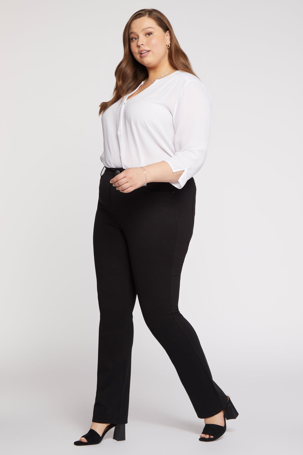 Marilyn Straight Pants In Plus Size Sculpt-Her™ Collection - Black