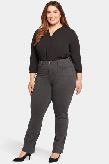 NYDJ Marilyn Straight Pants In Plus Size Sculpt-Her™ Collection - Charcoal Heathered