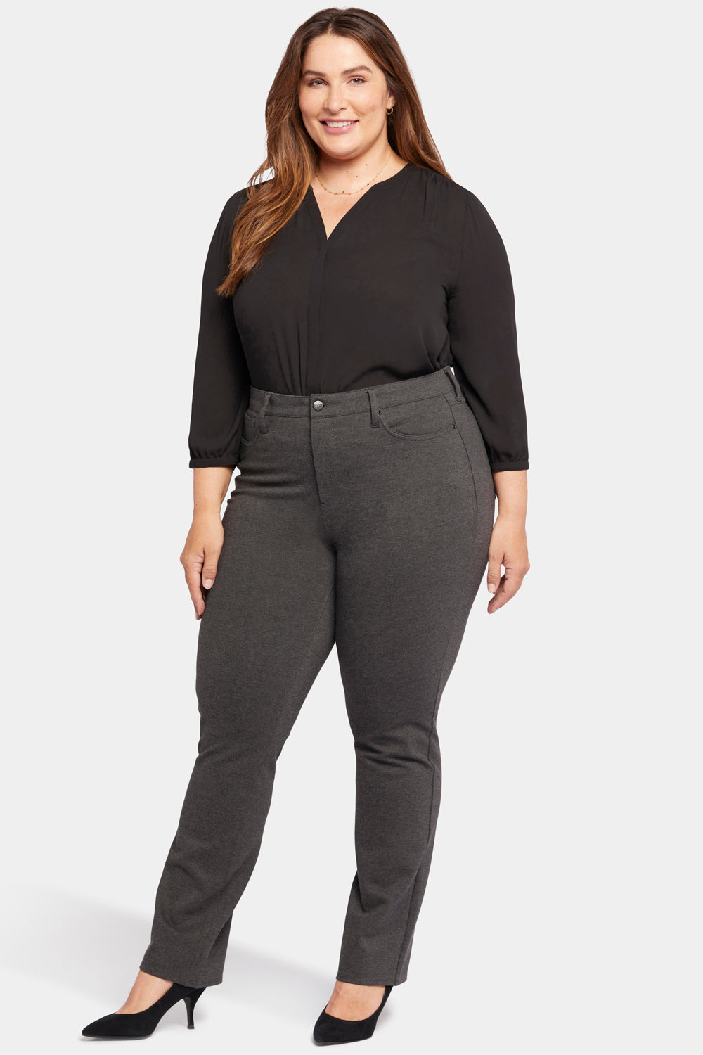 Marilyn Straight Pants In Plus Size Sculpt-Her™ Collection - Charcoal ...