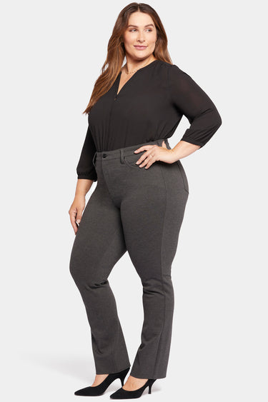 NYDJ Marilyn Straight Pants In Plus Size Sculpt-Her™ Collection - Charcoal Heathered