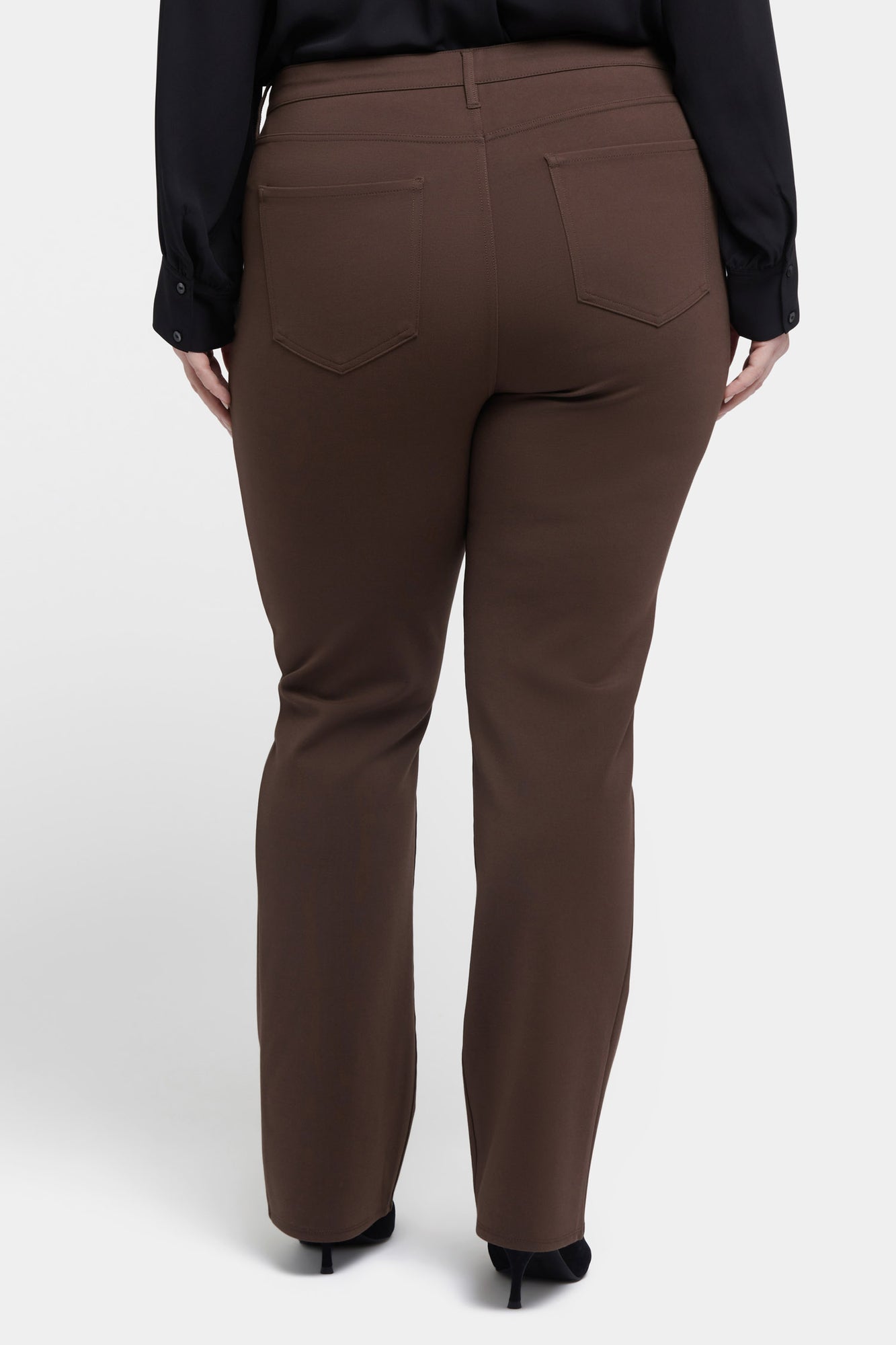 NYDJ Marilyn Straight Pants In Plus Size Sculpt-Her™ Collection - Coffee Bean