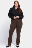 NYDJ Marilyn Straight Pants In Plus Size Sculpt-Her™ Collection - Coffee Bean