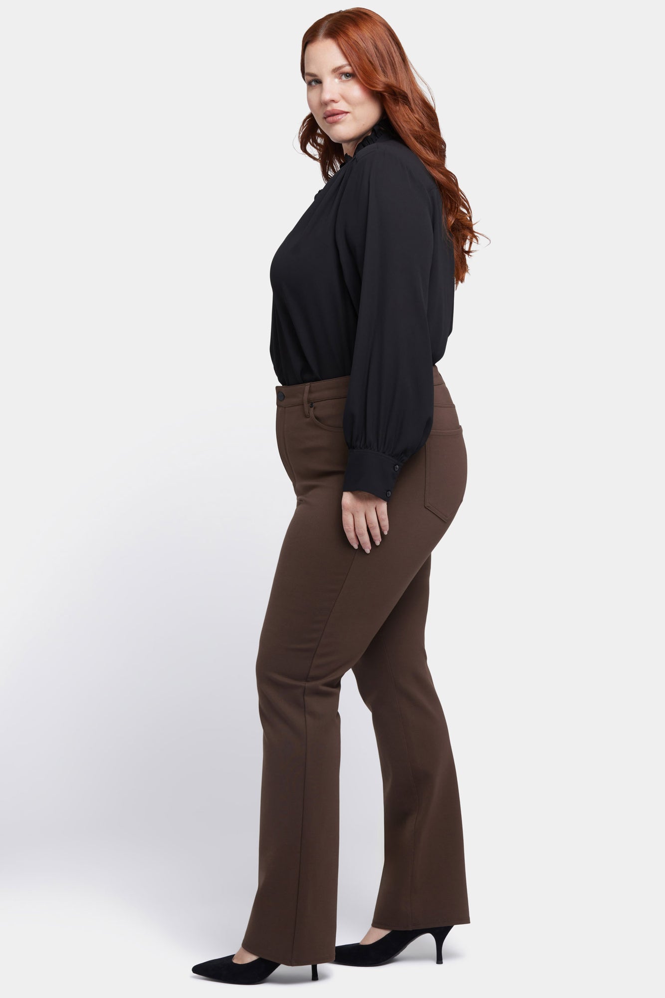 NYDJ Marilyn Straight Pants In Plus Size Sculpt-Her™ Collection - Coffee Bean