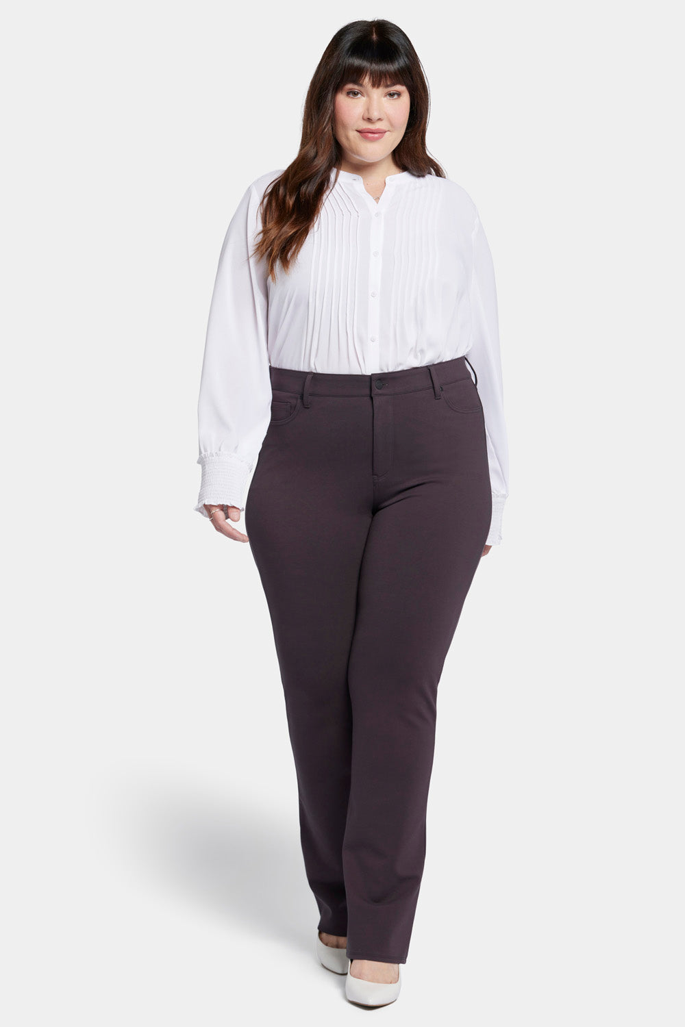 Marilyn Straight Pants In Plus Size Sculpt-Her™ Collection - Cordovan ...