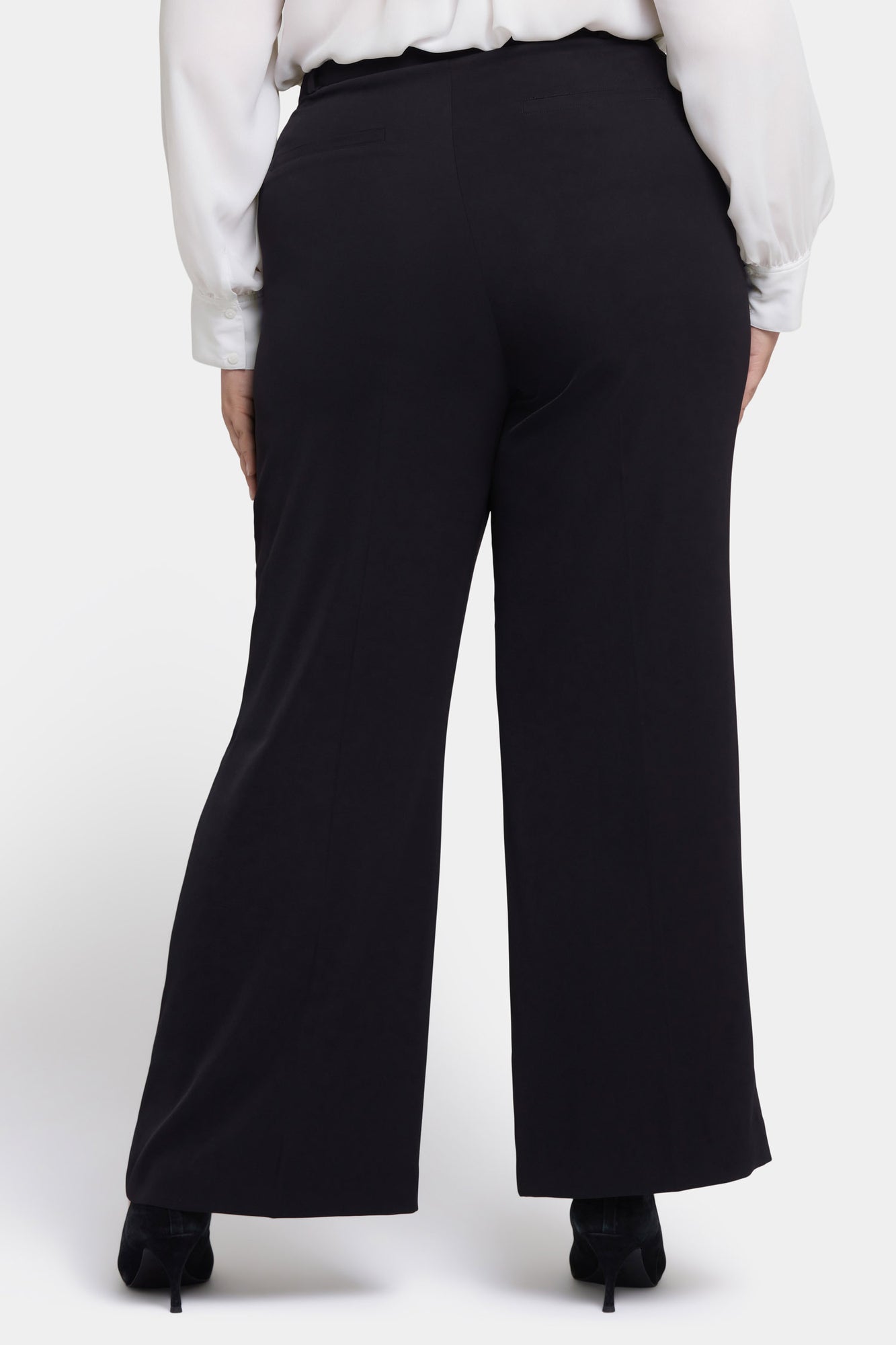 NYDJ Wide Leg Trouser Pants In Plus Size  - Black