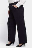 NYDJ Wide Leg Trouser Pants In Plus Size  - Black