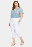 NYDJ Chloe Skinny Capri Jeans In Plus Size In Cool Embrace® Denim With Roll Cuffs - Optic White