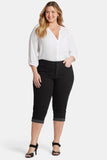 NYDJ Marilyn Straight Crop Jeans In Plus Size In Cool Embrace® Denim With Cuffs - Black