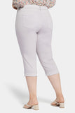 NYDJ Marilyn Straight Crop Jeans In Plus Size In Cool Embrace® Denim With Cuffs - Pearl Grey