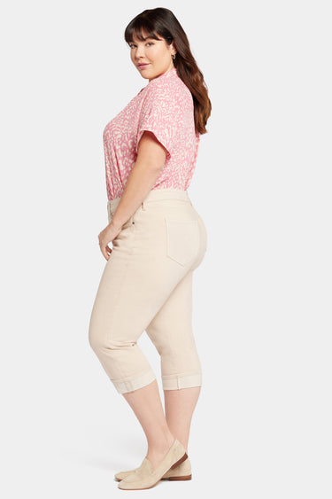 NYDJ Marilyn Straight Crop Jeans In Plus Size In Cool Embrace® Denim With Cuffs - Feather