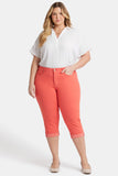 NYDJ Marilyn Straight Crop Jeans In Plus Size In Cool Embrace® Denim With Cuffs - Fruit Punch
