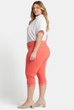 NYDJ Marilyn Straight Crop Jeans In Plus Size In Cool Embrace® Denim With Cuffs - Fruit Punch
