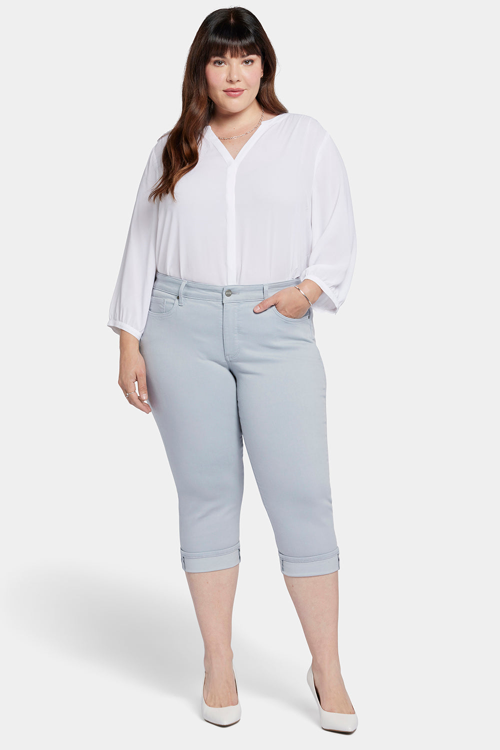 Marilyn Straight Crop Jeans In Plus Size In Cool Embrace® Denim With ...
