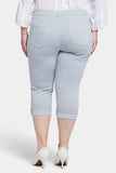 NYDJ Marilyn Straight Crop Jeans In Plus Size In Cool Embrace® Denim With Cuffs - Sea Ice