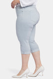 NYDJ Marilyn Straight Crop Jeans In Plus Size In Cool Embrace® Denim With Cuffs - Sea Ice