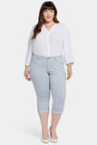 NYDJ Marilyn Straight Crop Jeans In Plus Size In Cool Embrace® Denim With Cuffs - Sea Ice