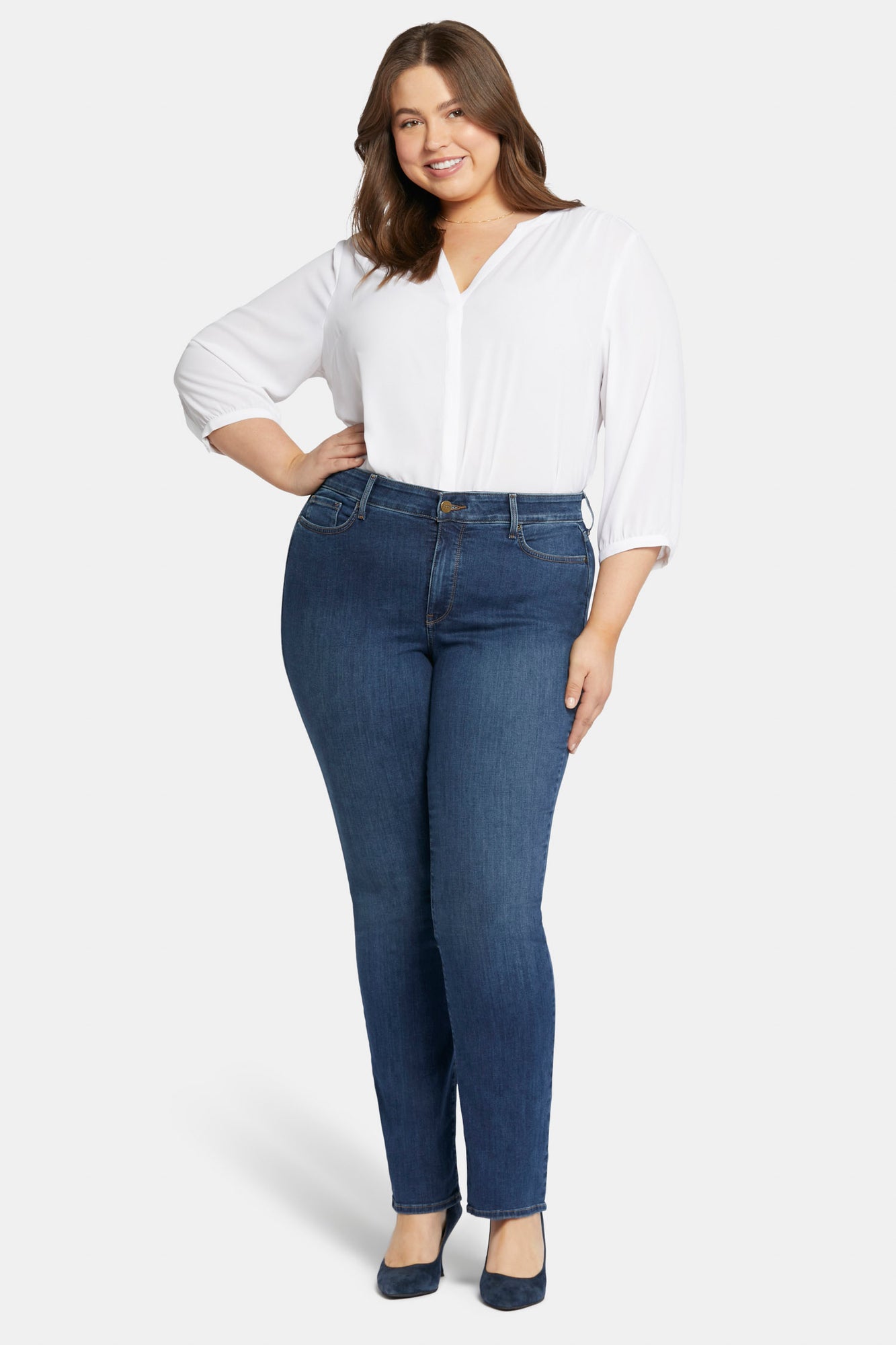 NYDJ Marilyn Straight Jeans In Plus Size  - Cooper