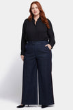 NYDJ Mona Wide Leg Trouser Jeans In Plus Size With High Rise And Side Seam Flocking - Lightweight Rinse