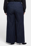 NYDJ Mona Wide Leg Trouser Jeans In Plus Size With High Rise And Side Seam Flocking - Lightweight Rinse