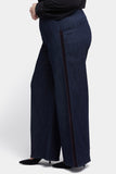 NYDJ Mona Wide Leg Trouser Jeans In Plus Size With High Rise And Side Seam Flocking - Lightweight Rinse