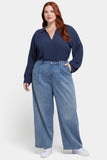 NYDJ Teresa Wide Leg Ankle Jeans In Plus Size With Pleats - Indigo Stream