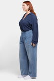 NYDJ Teresa Wide Leg Ankle Jeans In Plus Size With Pleats - Indigo Stream