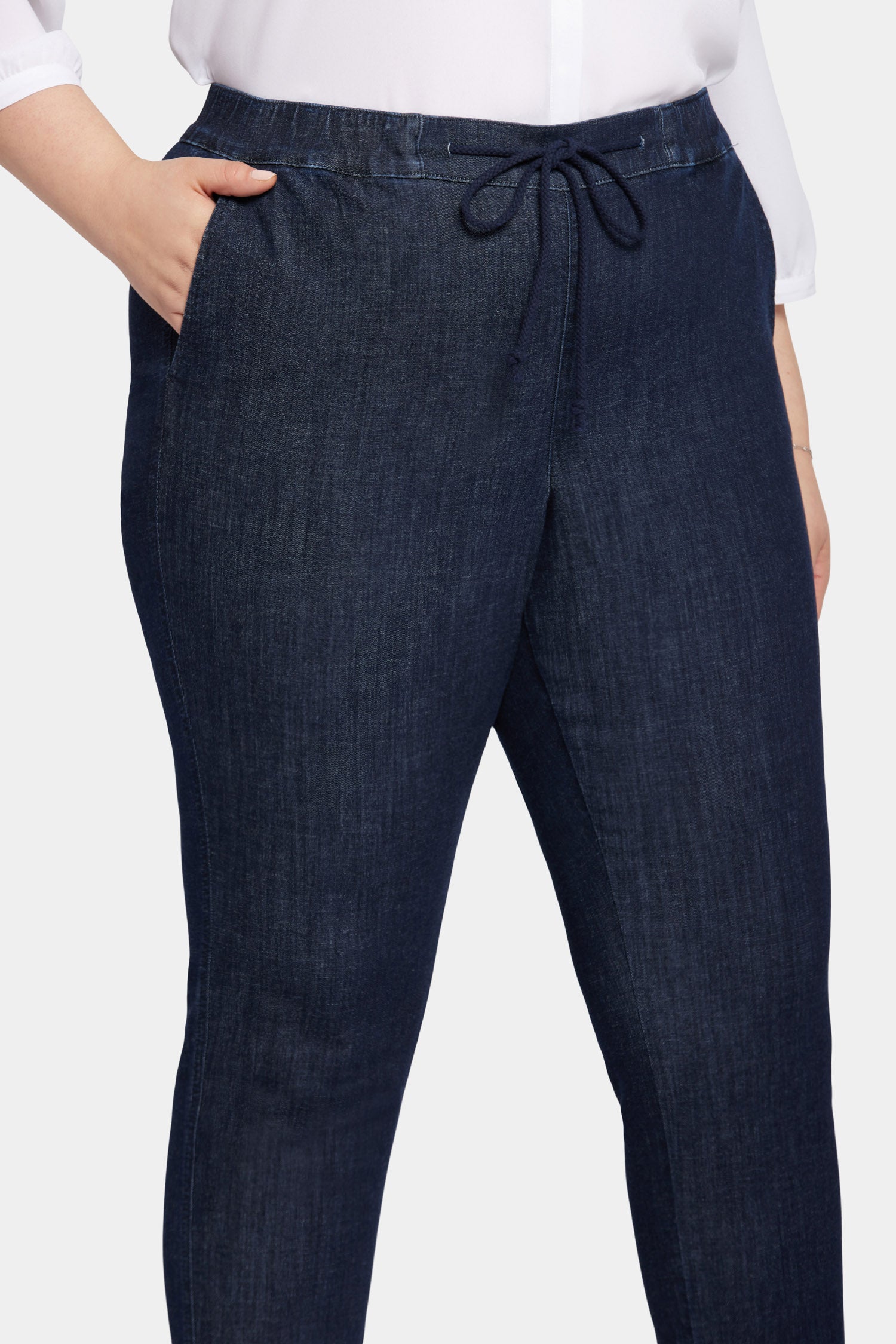 NYDJ Slim Jogger Ankle Pants In Plus Size With Roll Cuffs - Lightweight Rinse