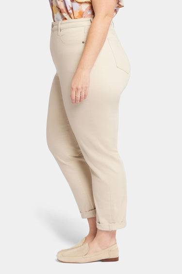 NYDJ Margot Girlfriend Jeans In Plus Size With Roll Cuffs - Feather