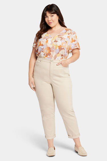 NYDJ Margot Girlfriend Jeans In Plus Size With Roll Cuffs - Feather