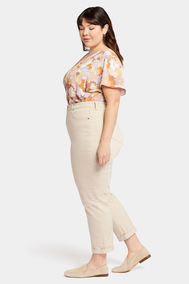 NYDJ Margot Girlfriend Jeans In Plus Size With Roll Cuffs - Feather