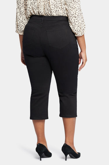 NYDJ Joni Relaxed Capri Jeans In Plus Size With High Rise - Black