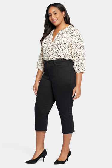NYDJ Joni Relaxed Capri Jeans In Plus Size With High Rise - Black