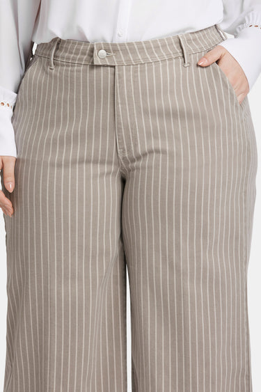NYDJ Mona Wide Leg Trouser Ankle Jeans In Plus Size With High Rise - Boardwalk Stripe