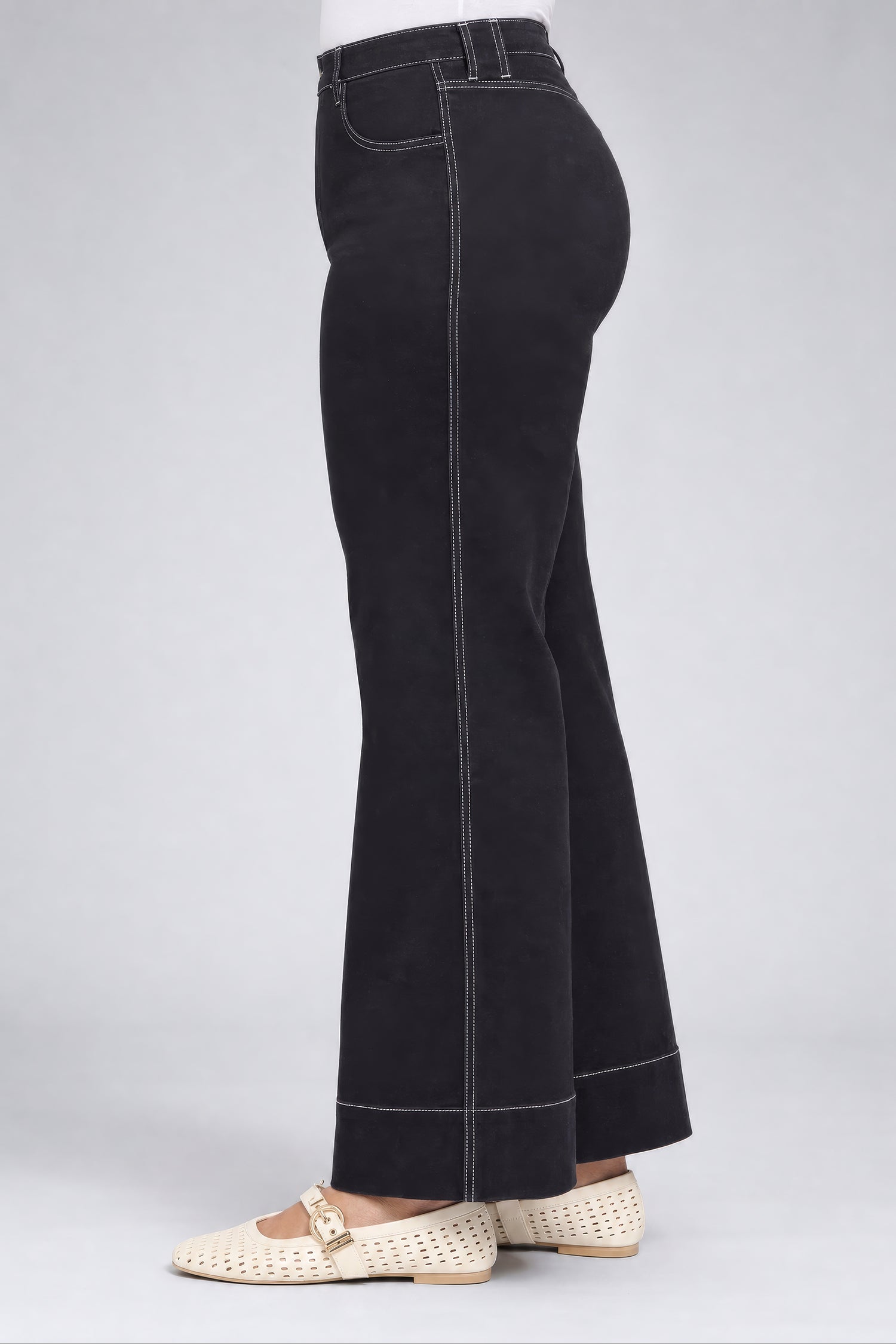 NYDJ Mia Palazzo Jeans In Plus Size With High Rise, Utility Pockets And 31" Inseam - Black
