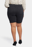 NYDJ Briella 11 Inch Denim Shorts In Plus Size With Roll Cuffs - Black