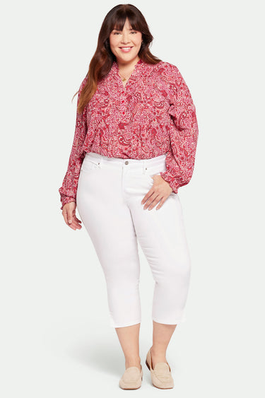 NYDJ Chloe Capri Jeans In Plus Size With Side Slits - Optic White
