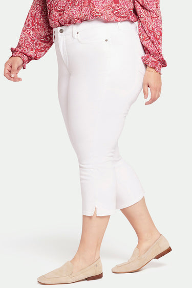 NYDJ Chloe Capri Jeans In Plus Size With Side Slits - Optic White