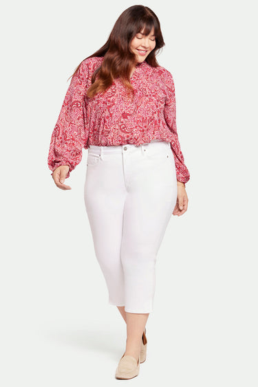 NYDJ Chloe Capri Jeans In Plus Size With Side Slits - Optic White