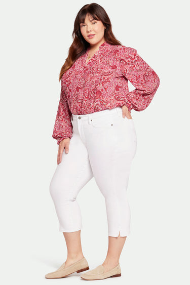 NYDJ Chloe Capri Jeans In Plus Size With Side Slits - Optic White