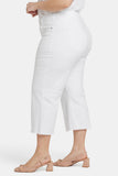 NYDJ Brigitte Wide Leg Capri Jeans In Plus Size With High Rise And Frayed Hems - Optic White