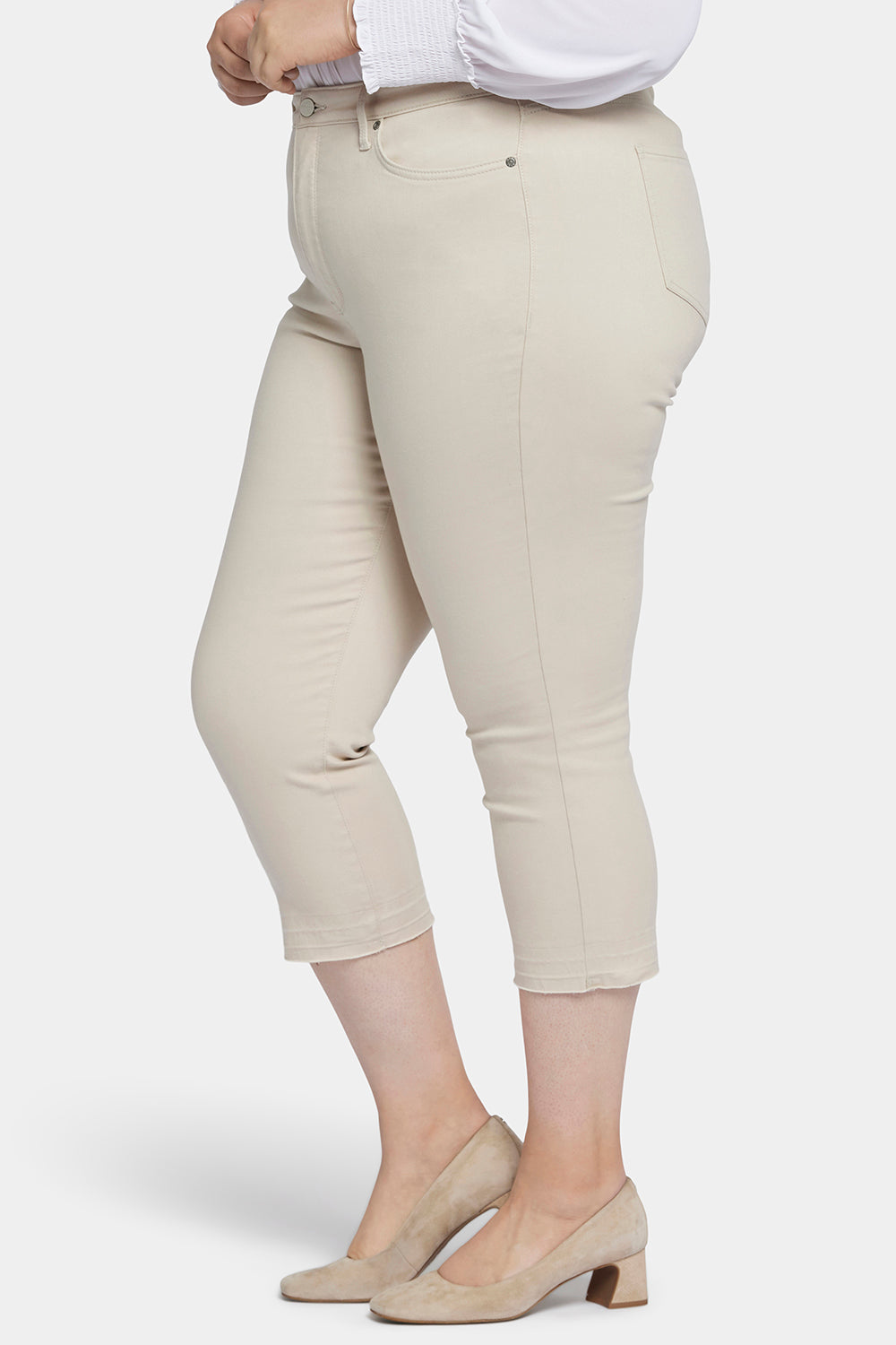 NYDJ Chloe Capri Jeans In Plus Size With High Rise And Released Hems - Feather