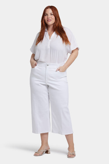 NYDJ Brigitte Wide Leg Capri Jeans In Plus Size With High Rise - Optic White