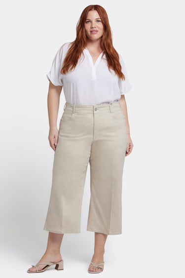 NYDJ Brigitte Wide Leg Capri Jeans In Plus Size With High Rise - Feather
