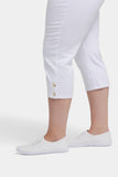 NYDJ Marilyn Straight Crop Jeans In Plus Size With Side Button Plackets - Optic White