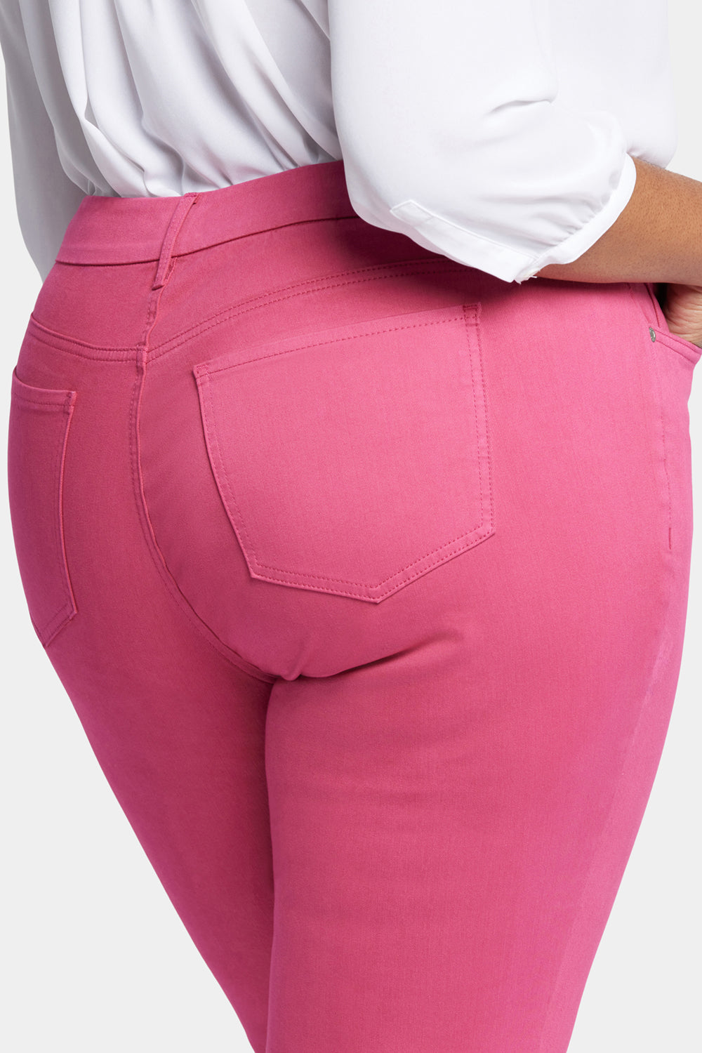 Waist-Match™ Slim Straight Crop Jeans In Plus Size - Raspberry