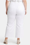 NYDJ Teresa Wide Leg Ankle Jeans In Plus Size With High Rise And Frayed Hems - Optic White