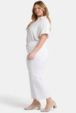 NYDJ Teresa Wide Leg Ankle Jeans In Plus Size With High Rise And Frayed Hems - Optic White